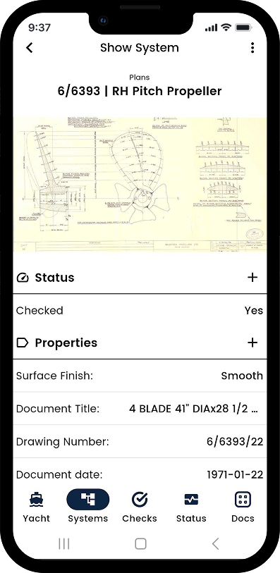 YachtPrep Document Data View