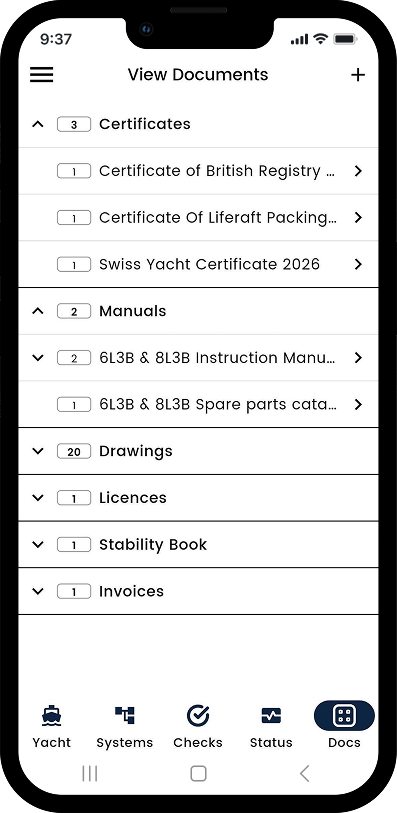 YachtPrep Documents View